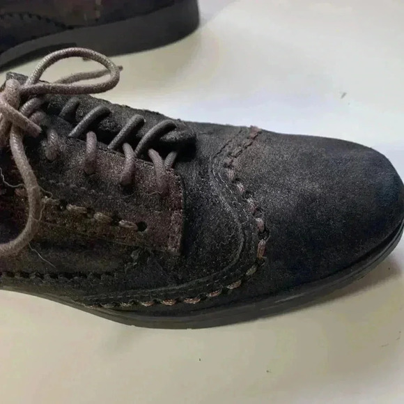 Earthies Lisbon Rock suede Oxford wingtip walking shoe w bronze metallic wash - Picture 6 of 16